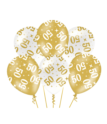 Fancy Party Ballonnen Goud/Wit